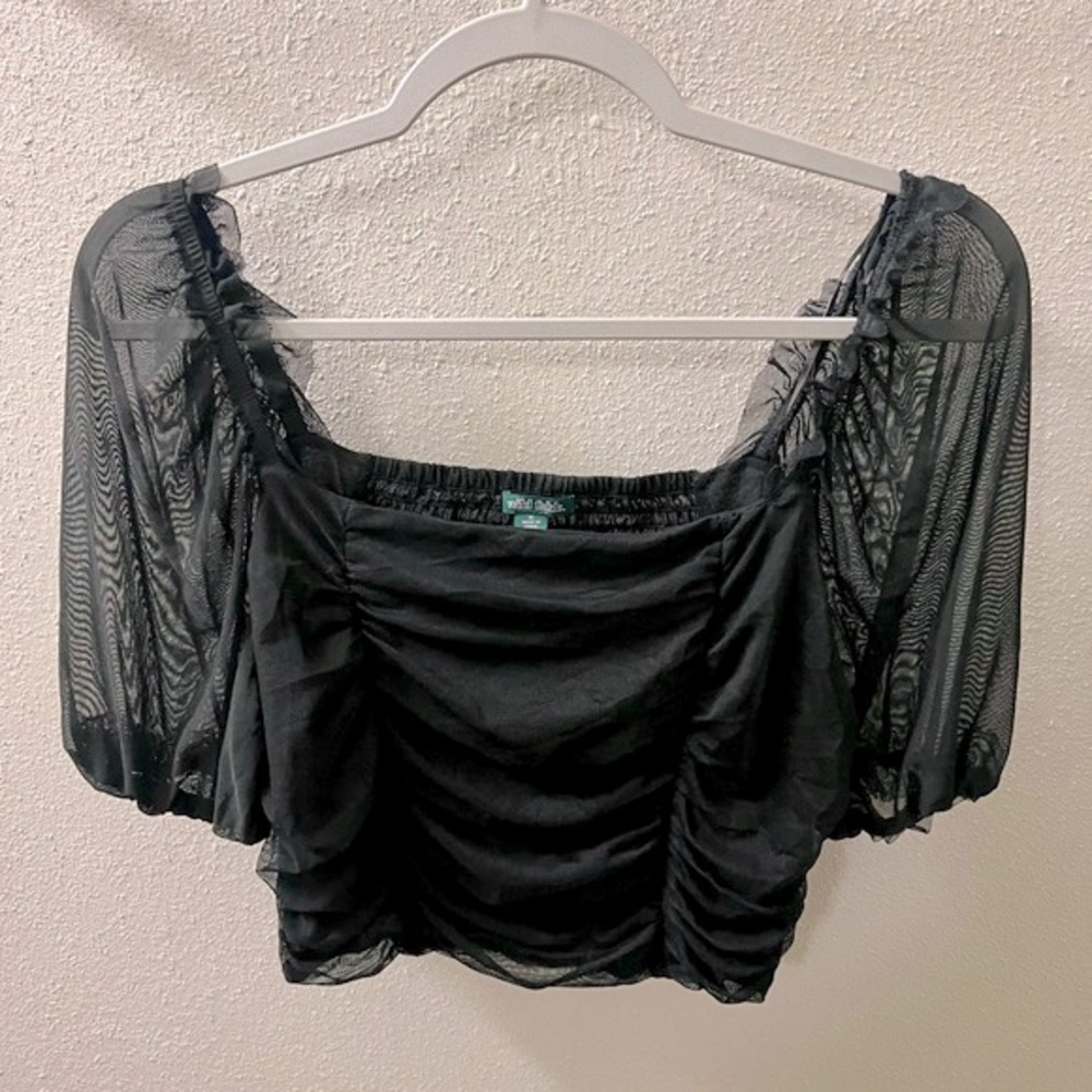 Black mesh top